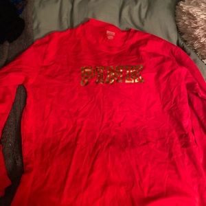 Womens pink long sleeve T-shirt